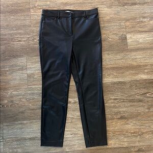 LOFT Women's Size 8 Straight Pants in Faux Leather EUC Sleek Chic
